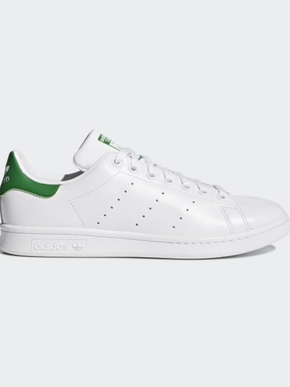 adidas White Leather Sneaker with Green Heel Tab
